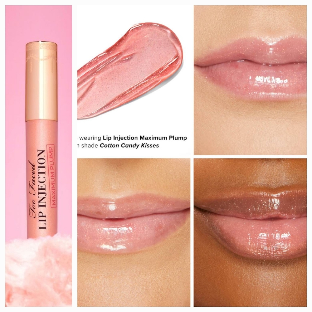 ❤️HP❤Too Faced NIB Cotton Candy Kisses Max Lip Injection Plumper Extra Strength